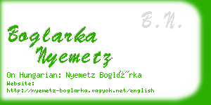 boglarka nyemetz business card